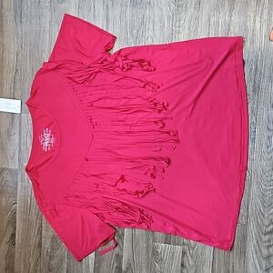 NWT Crazy Train Red Fringe shirt XL
